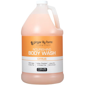 Ginger Lily Farms front packaging showing gallon refill and citrus branding for economical use
