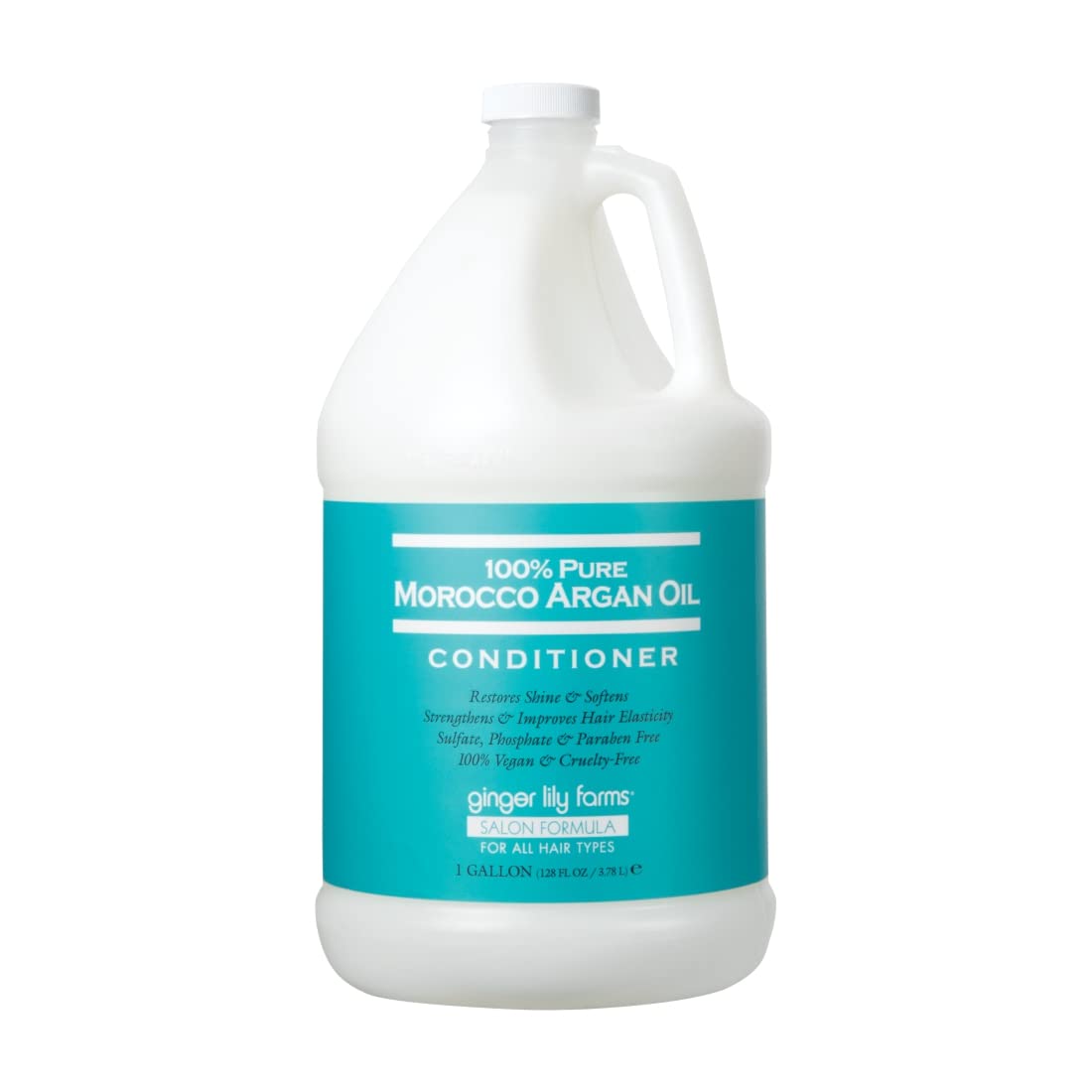 Ginger Lily Farms gallon front label showing product benefits and vegan badge