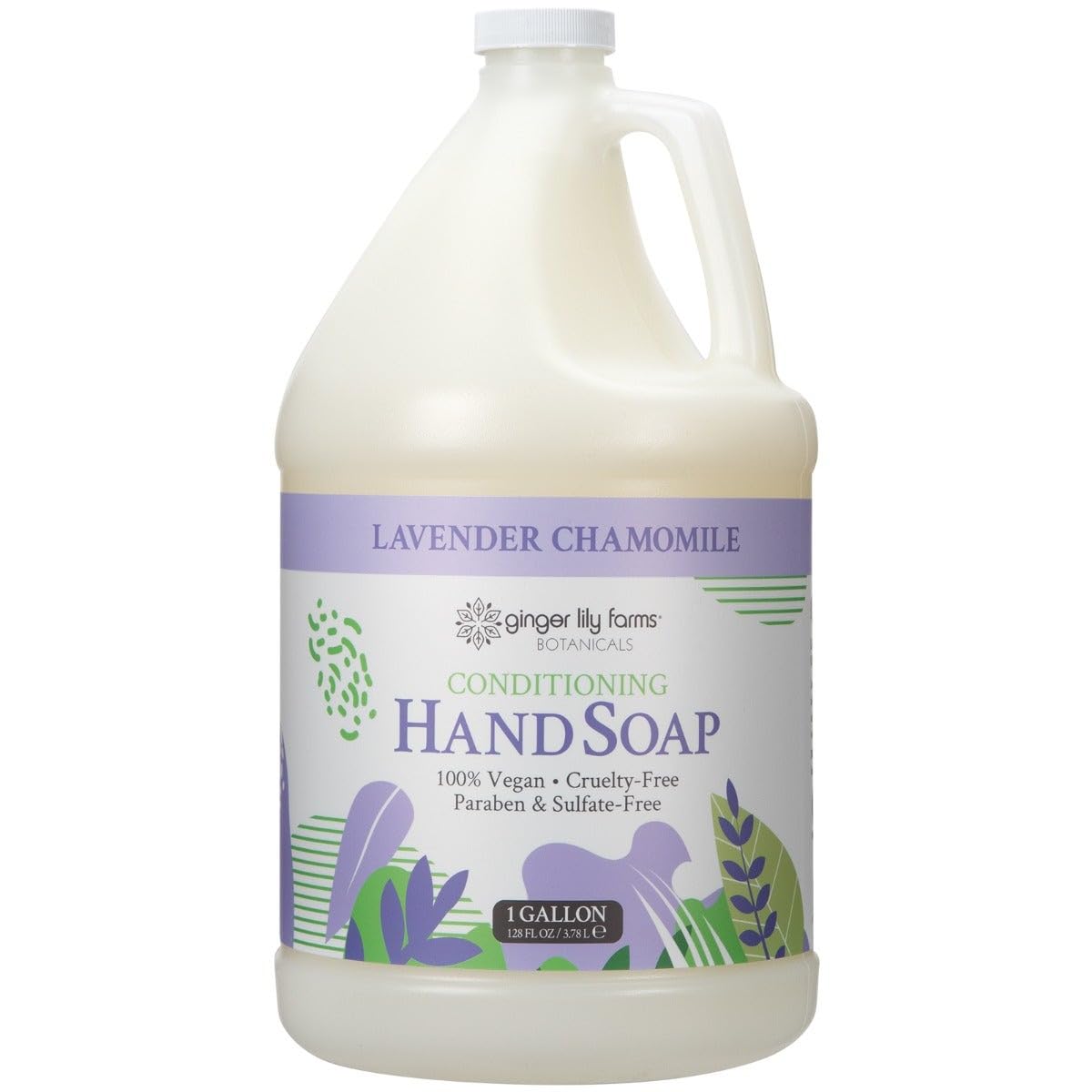 Ginger Lily Farms gallon front label showing product name and scent benefits