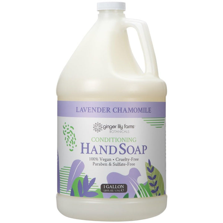 Ginger Lily Farms gallon front label showing product name and scent benefits