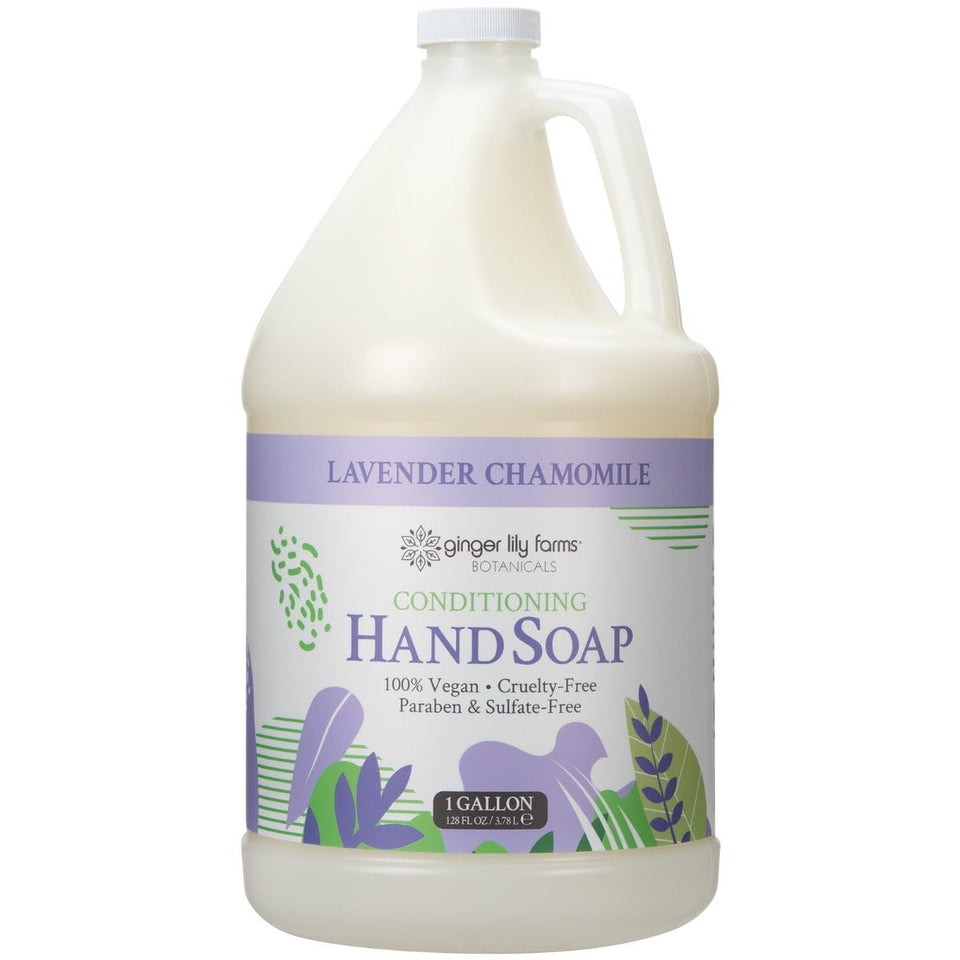 Ginger Lily Farms gallon front label showing product name and scent benefits