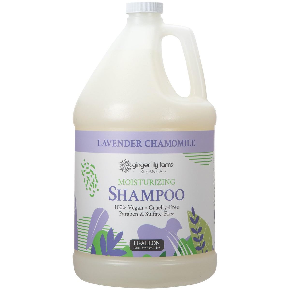 Ginger Lily Farms gallon front label showing product name and scent benefits