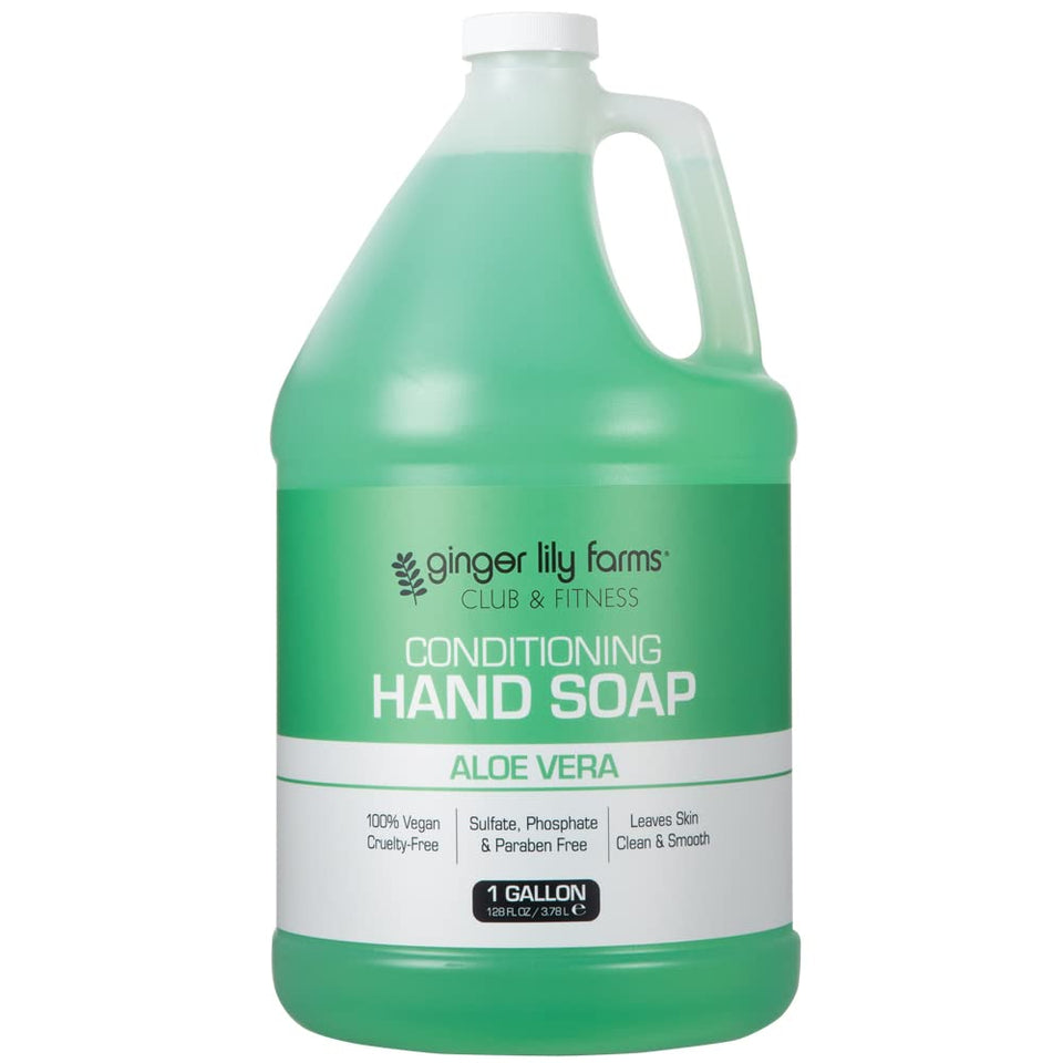 Ginger Lily Farms gallon front label showing product and aloe scent benefit