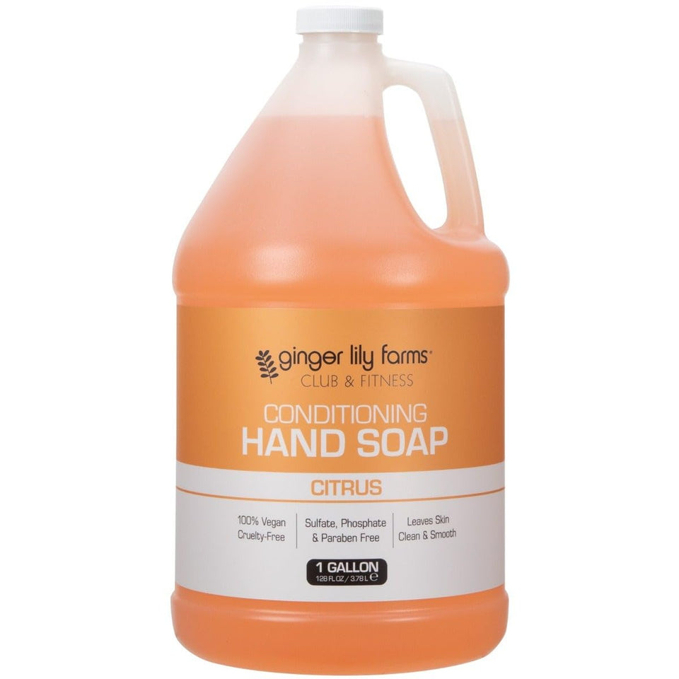 Ginger Lily Farms gallon front label showing product name and citrus scent benefit
