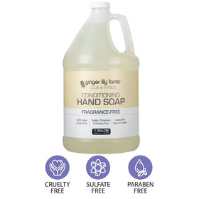 Ginger Lily Farms label detail highlighting vegan and cruelty-free benefit