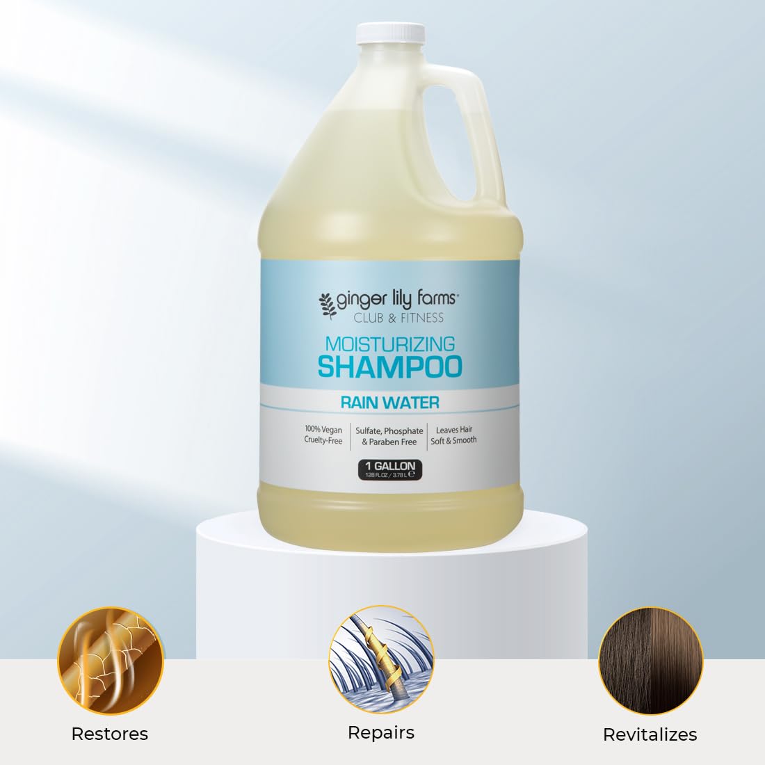 Ginger Lily Farms rich lather on hair demonstrating effective cleansing and softness