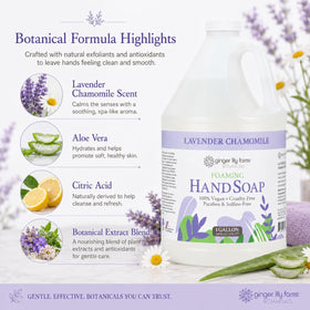 Ginger Lily Farms lavender and chamomile botanicals that provide a calming scent