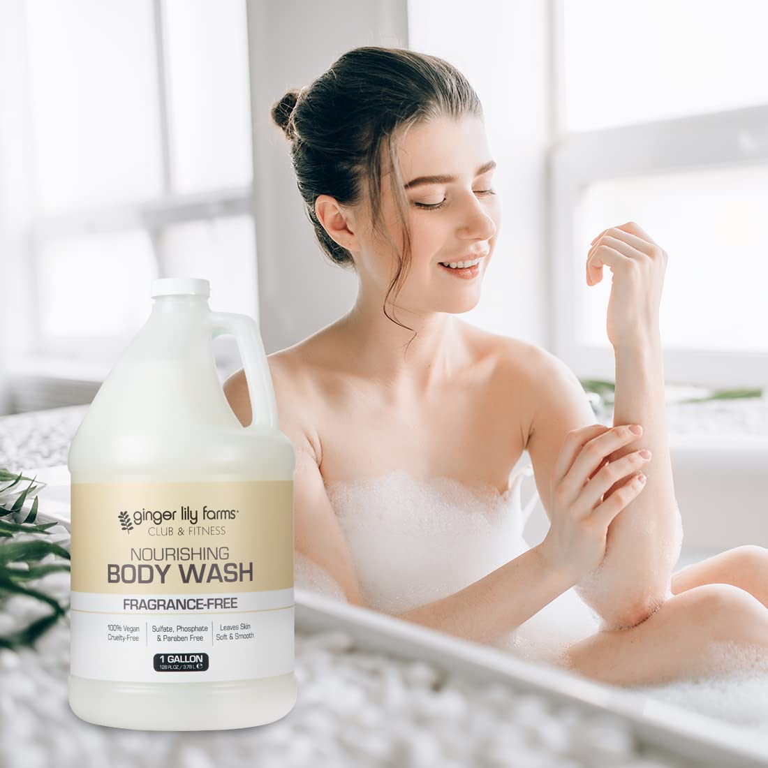 Ginger Lily Farms used in gym shower stall illustrating practical facility use