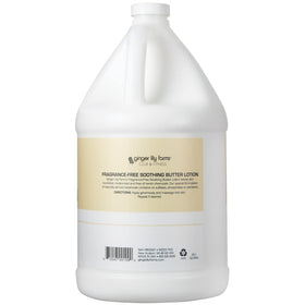 Ginger Lily Farms lotion texture pouring from bottle highlighting lightweight, non-greasy hydration