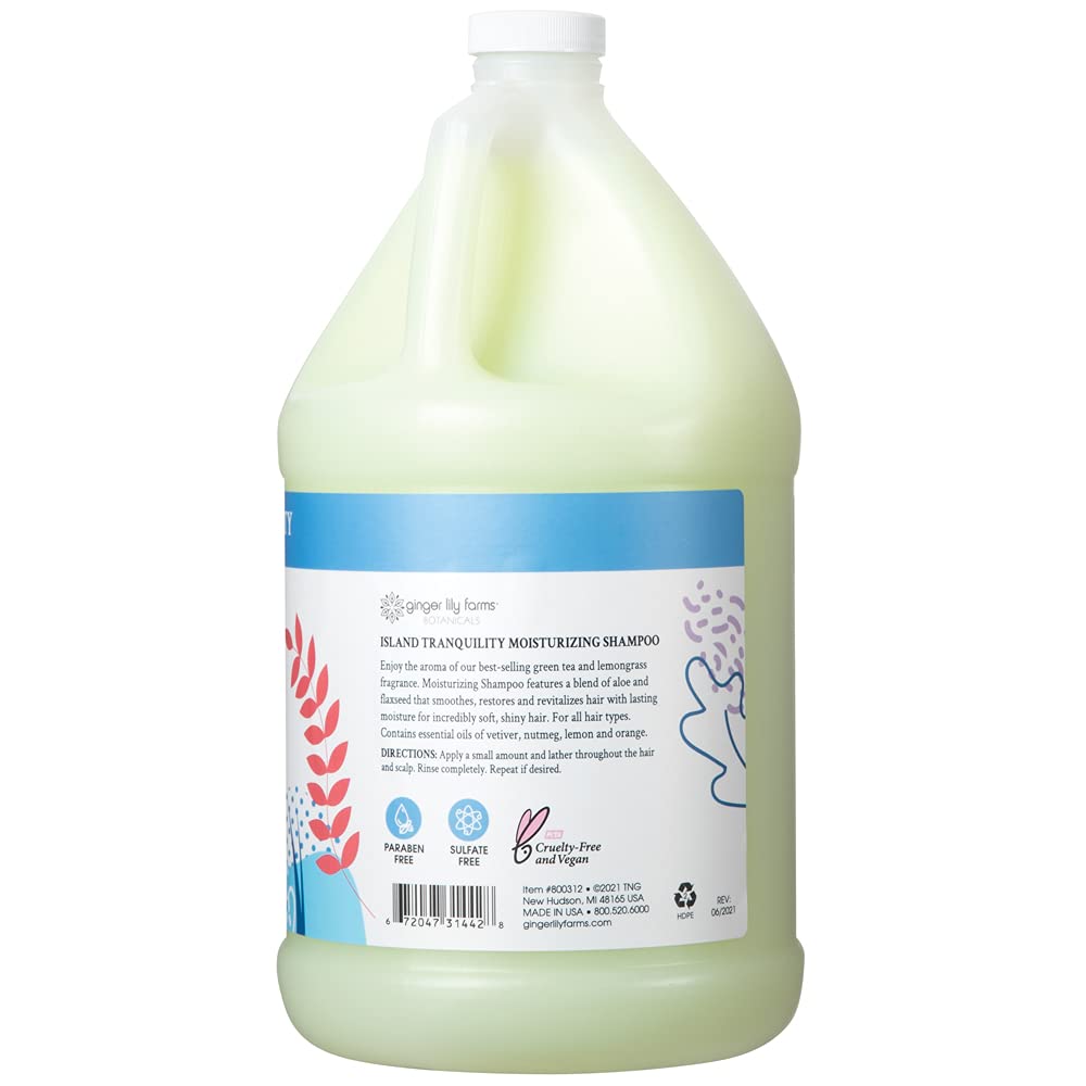 Ginger Lily Farms shampoo pouring and lathering for gentle cleansing