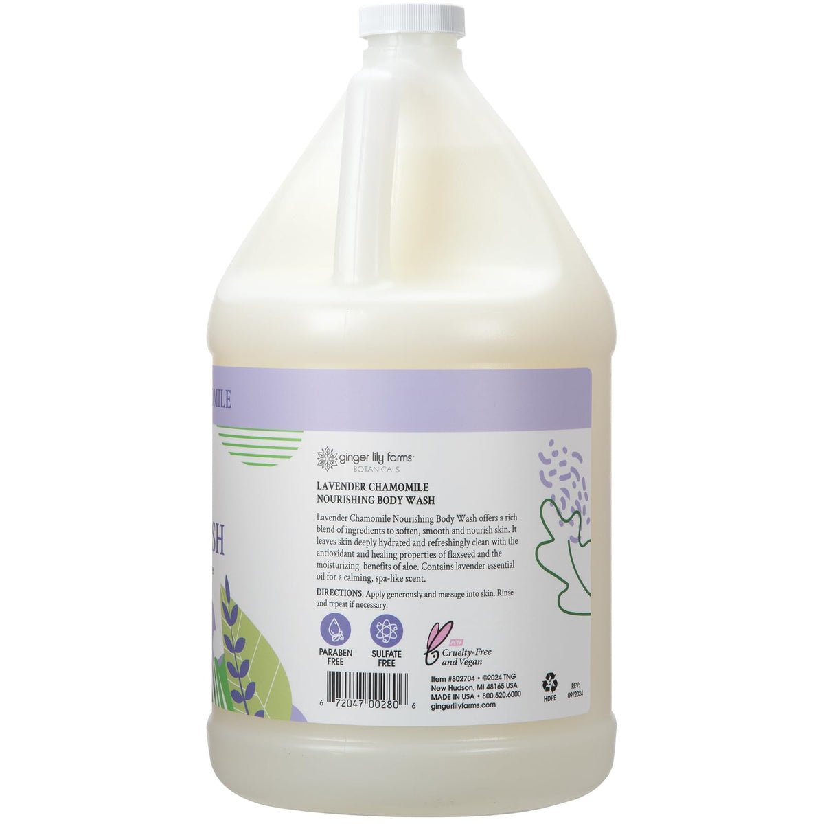 Ginger Lily Farms pouring refill into a dispenser for easy reuse