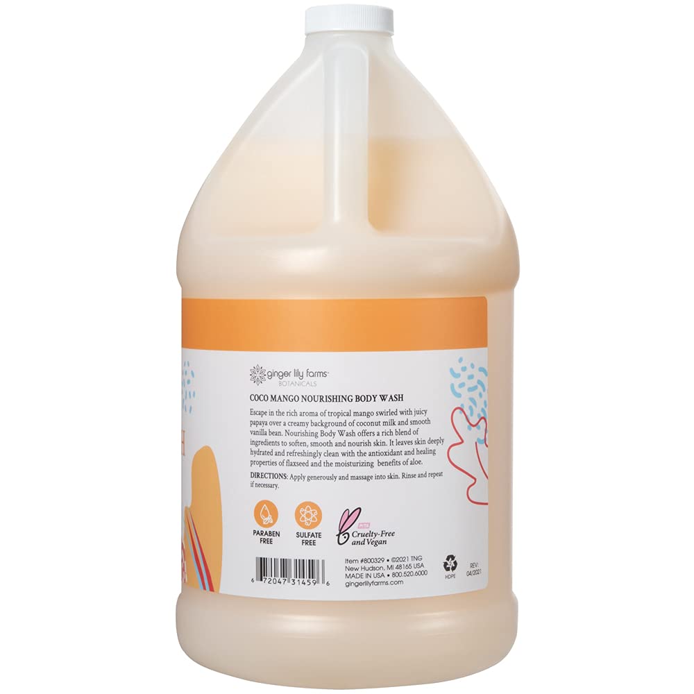 Ginger Lily Farms pouring refill into dispenser highlights eco-friendly refill convenience