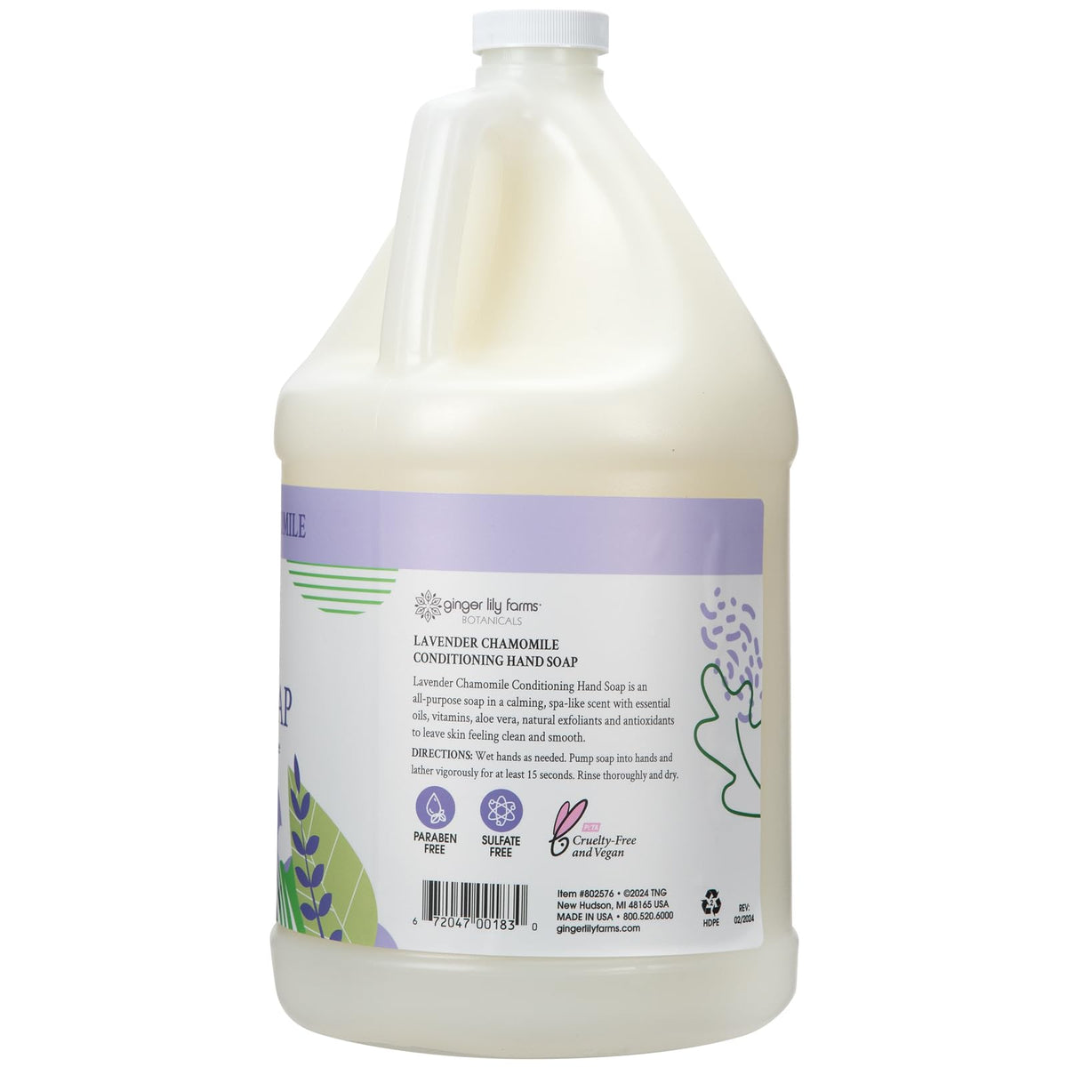 Ginger Lily Farms hand pouring refill into dispenser for easy restocking