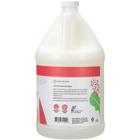 Ginger Lily Farms pour spout refilling a dispenser demonstrating easy, mess-free transfer