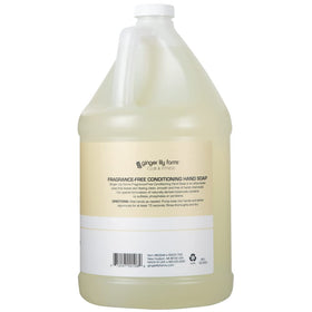 Ginger Lily Farms pouring refill into dispenser for easy, low-waste benefit