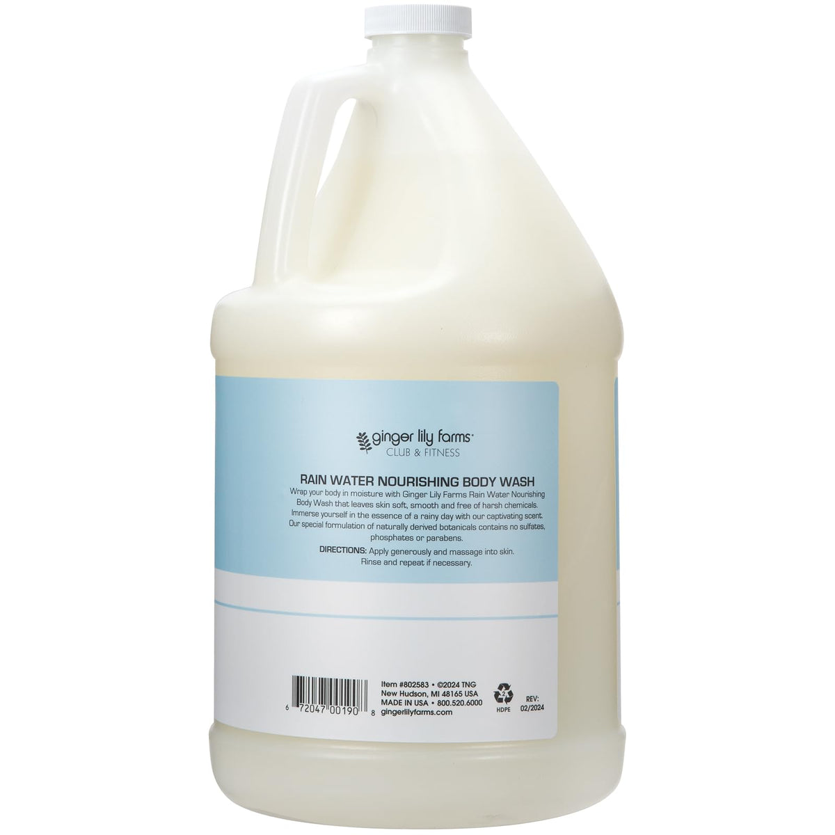Ginger Lily Farms pouring refill into dispenser for convenient eco-friendly use