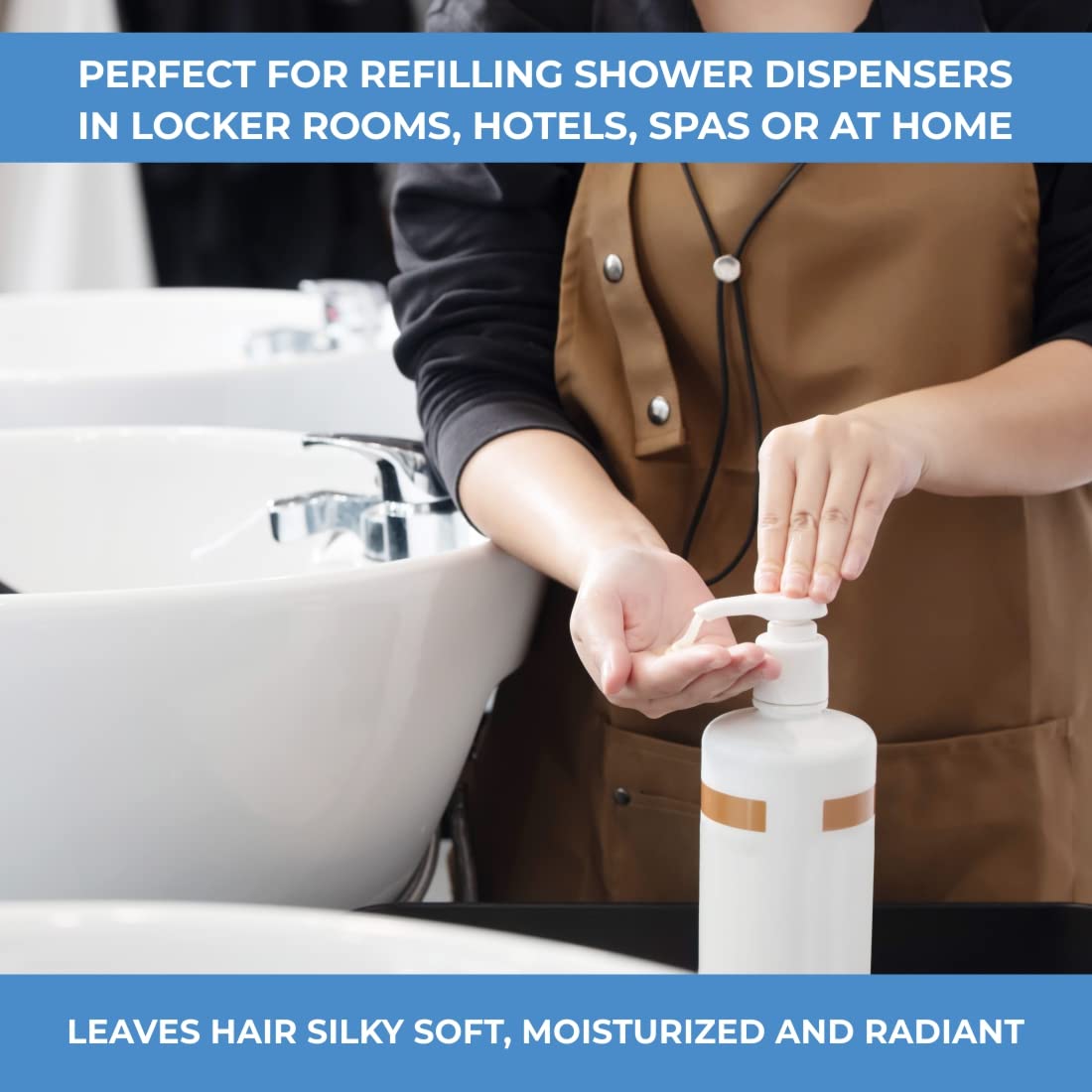 Ginger Lily Farms product on spa shelf lifestyle conveying professional quality