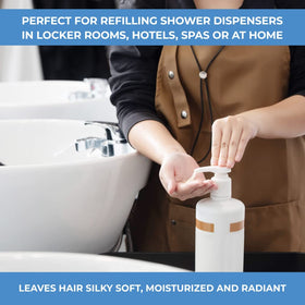 Ginger Lily Farms product on spa shelf lifestyle conveying professional quality