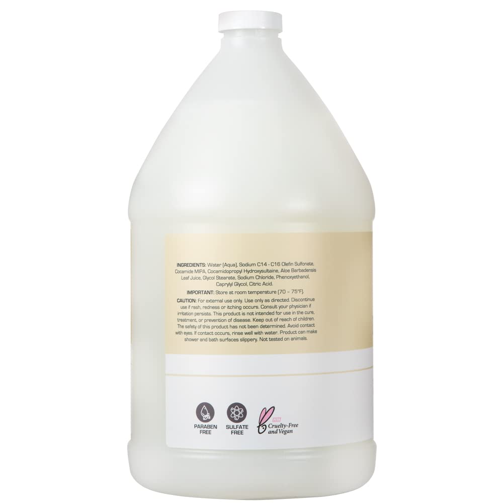 Ginger Lily Farms pumping refill into dispenser for easy commercial use