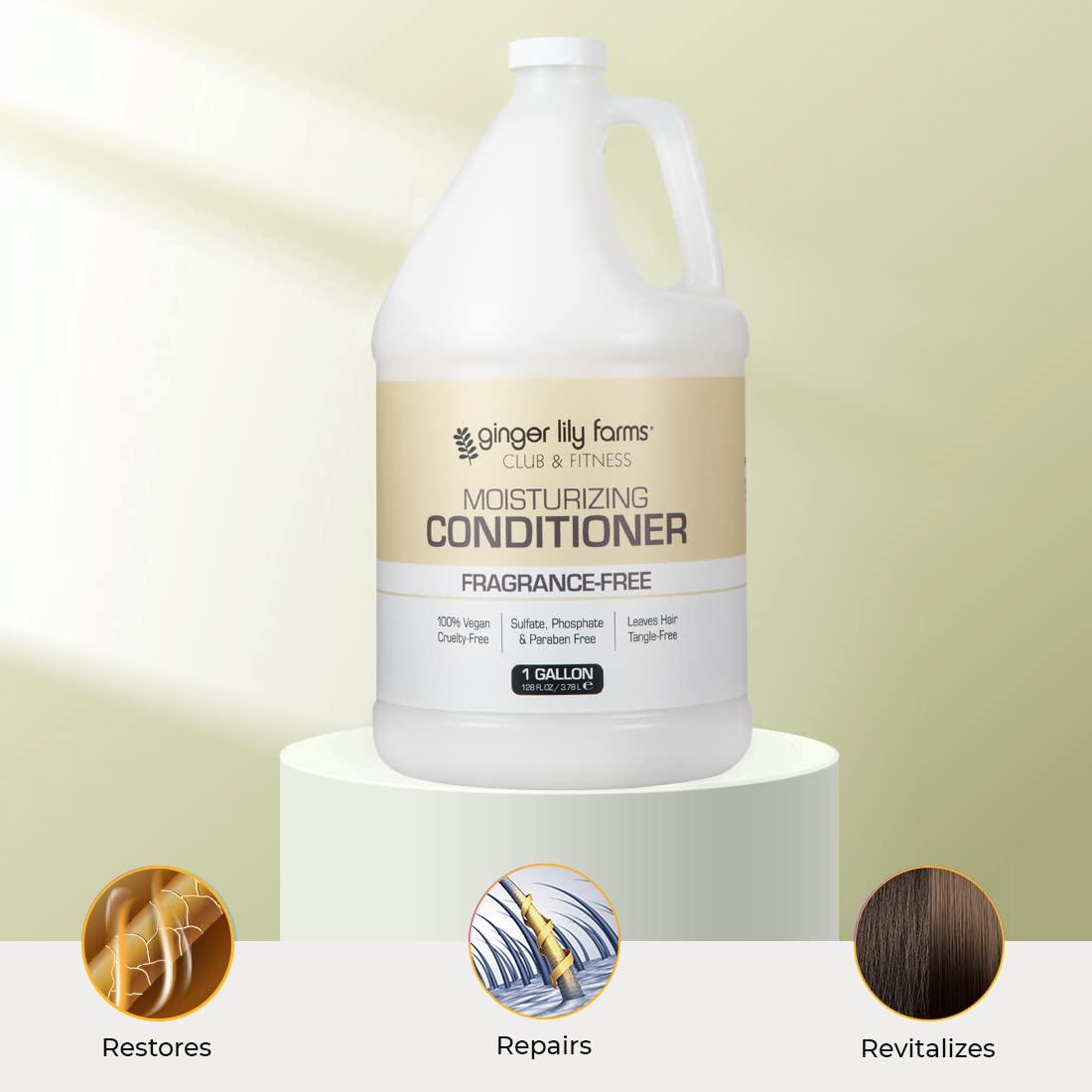 Ginger Lily Farms pouring refill into dispenser to reduce plastic waste