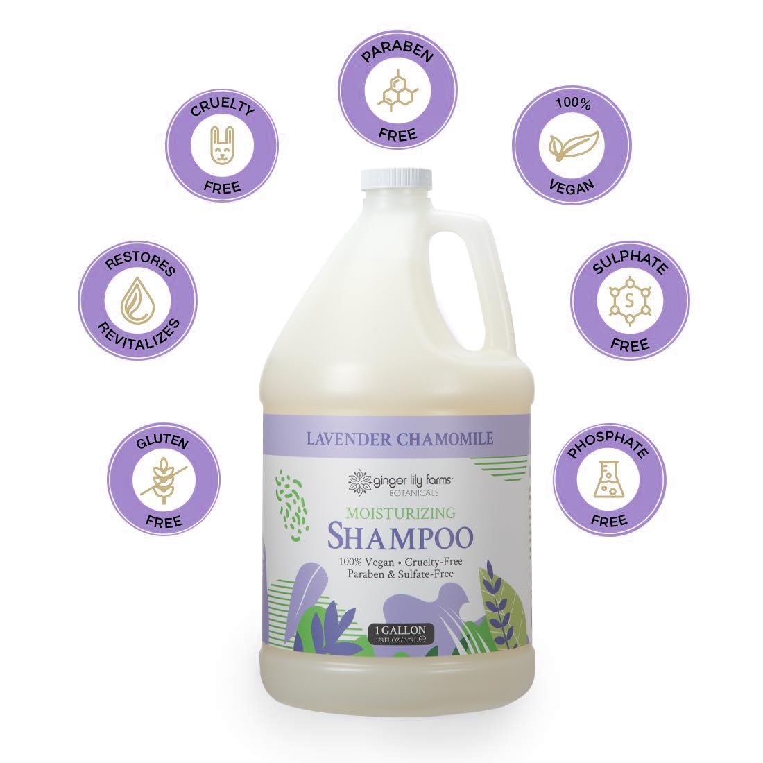 Ginger Lily Farms gallon refill in a shower dispenser reducing plastic waste