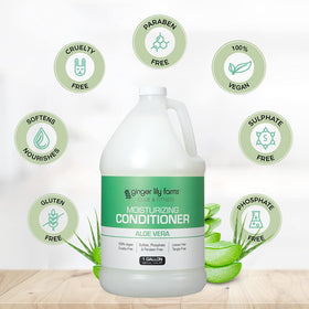 Ginger Lily Farms creamy conditioner texture close-up for visible hydration benefit