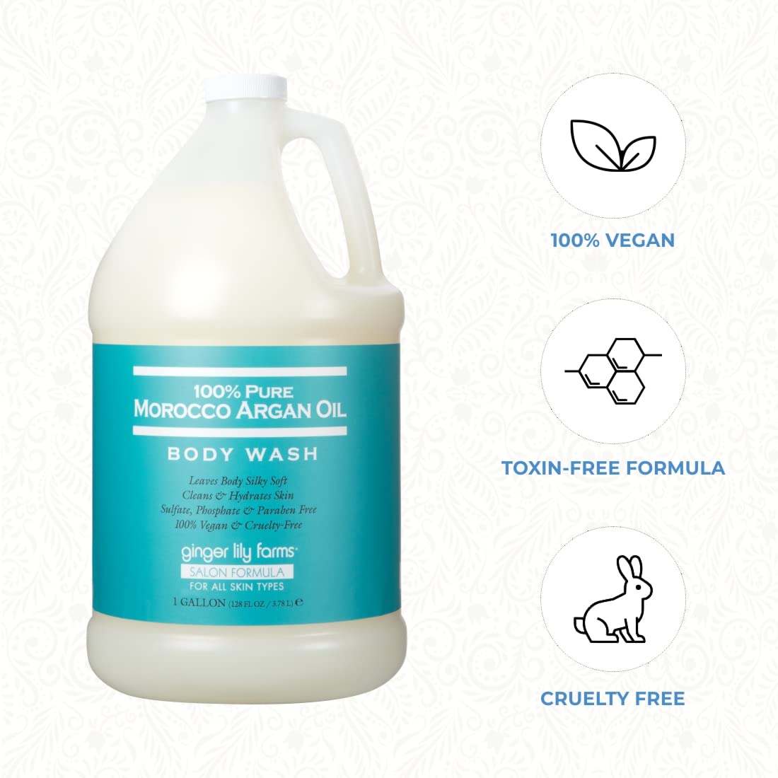 Ginger Lily Farms texture in hand showing silky non-greasy hydration