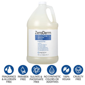 Ginger Lily Farms gallon placed in a shower showing easy refill and gentle cleanse