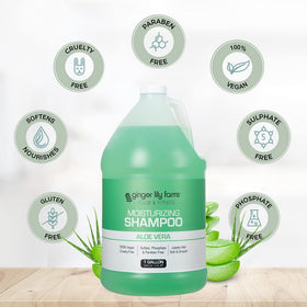 Ginger Lily Farms refilling a wall dispenser reducing plastic waste benefit