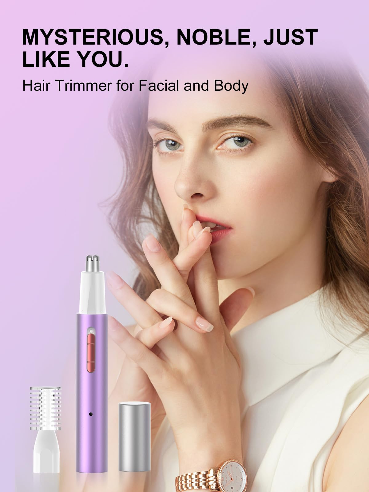 Ginity pocket-size trimmer held in hand highlighting travel portability