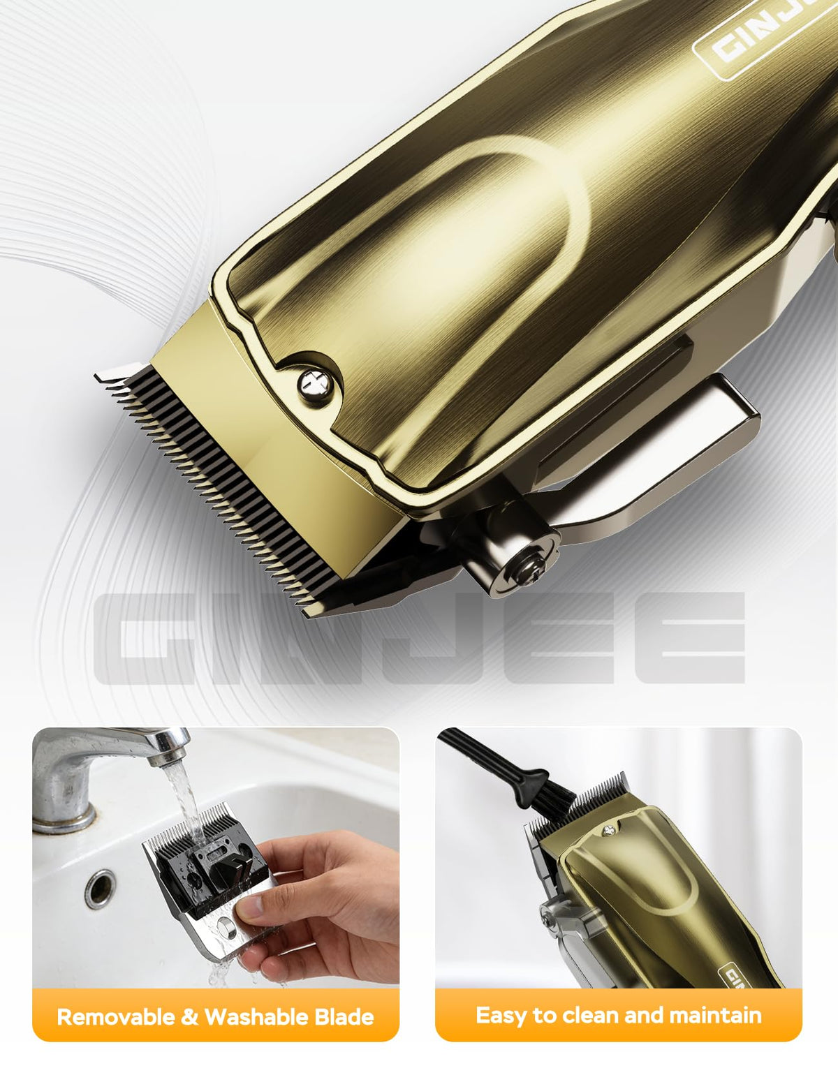 GinJee guide combs and accessories laid out for quick length selection