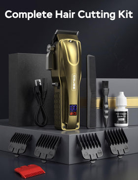 GinJee clippers beside a hand for size comparison and portability benefit