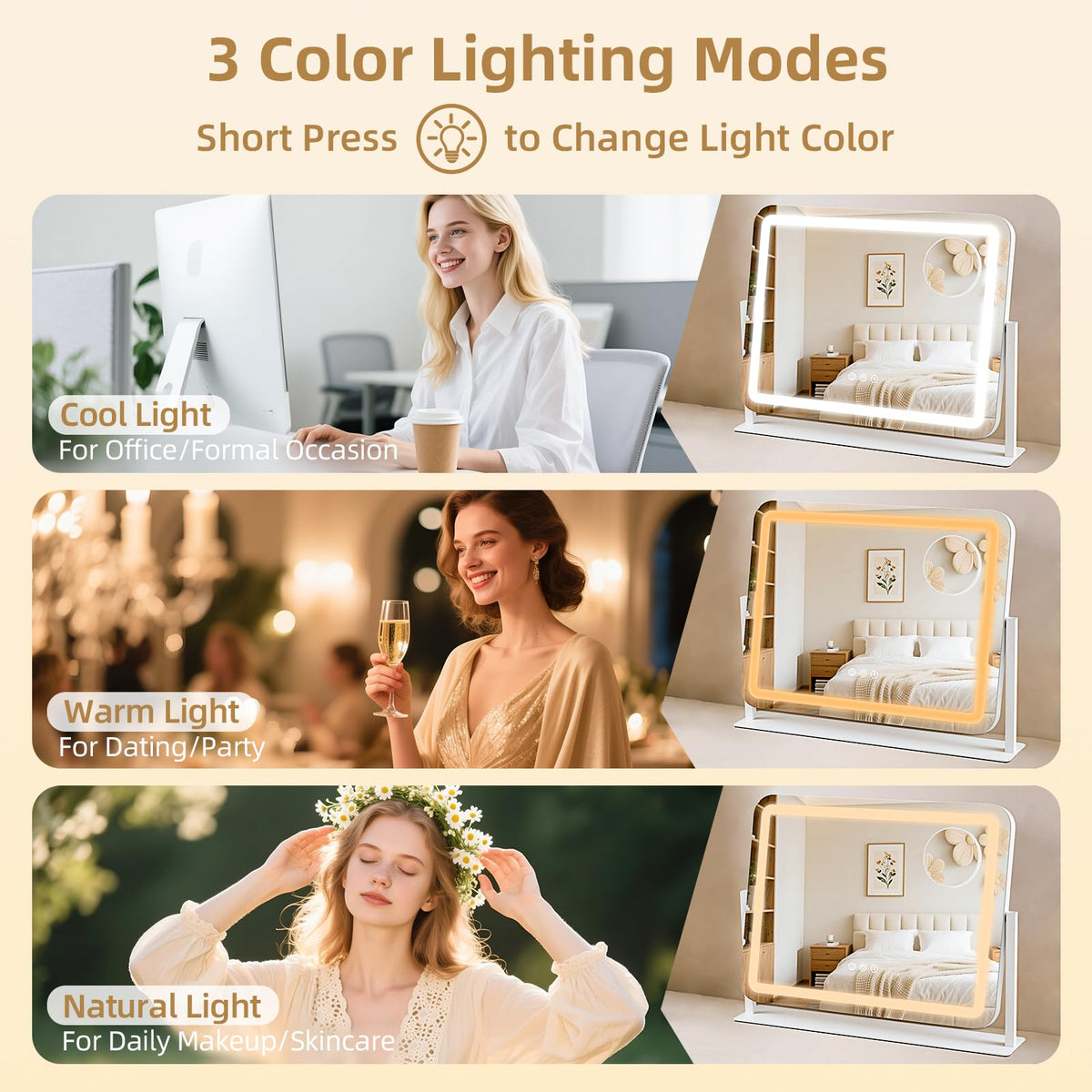 GioeDa 4.5-inch 10X magnifier close-up for precise makeup benefit