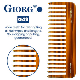GIORGIO comb held in hand for scale and comfortable grip benefit