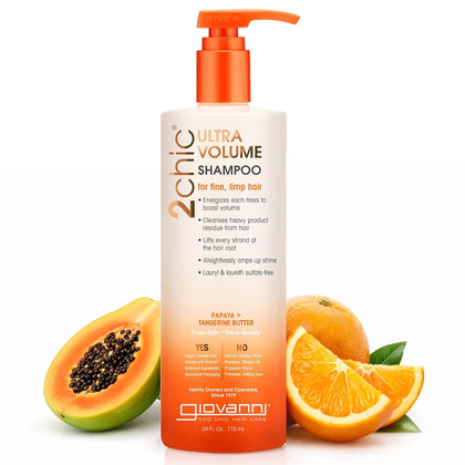 GIOVANNI 2chic shampoo bottle front view showing label and volumizing benefit