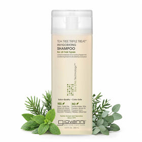GIOVANNI bottle front showing label and size for clear product ID and benefit