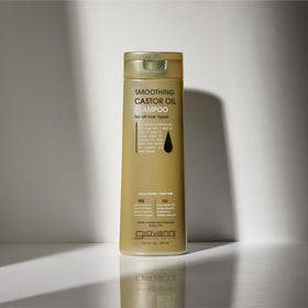 GIOVANNI label and pump close-up highlighting natural ingredient focus