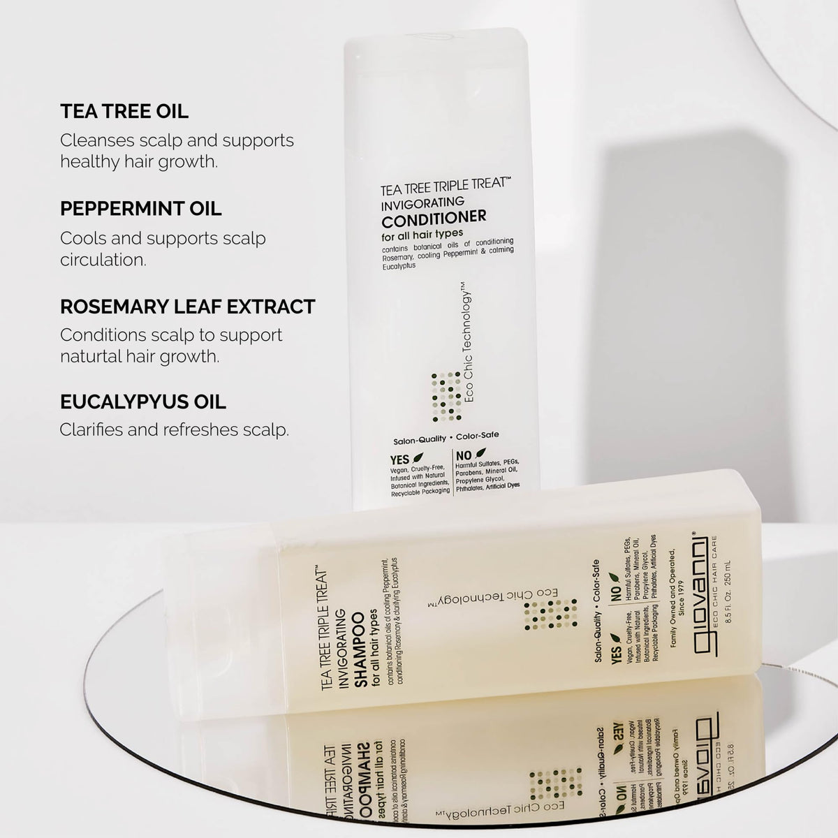 GIOVANNI conditioner cream texture demonstrating smooth detangling benefit