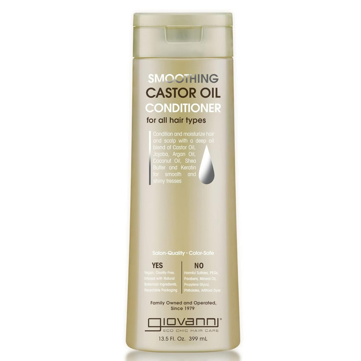 Giovanni front packaging 13.5 fl oz showing bottle and label for easy identification and shelf appeal