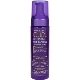 GIOVANNI front packaging showing curl mousse benefits