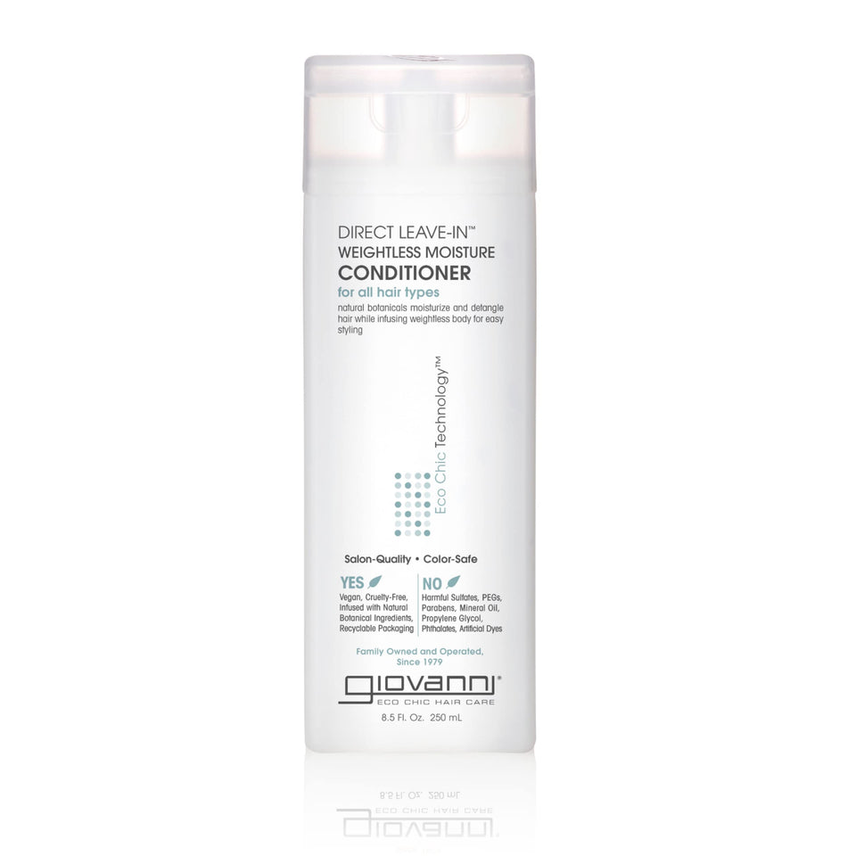 GIOVANNI front packaging showing bottle and branding, signals salon-quality care