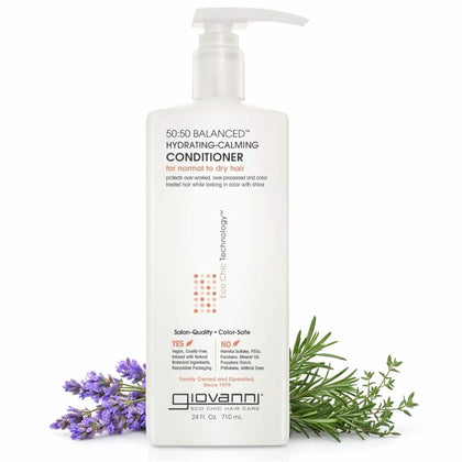 GIOVANNI conditioner front packaging showing 24 oz bottle and eco-friendly label benefits