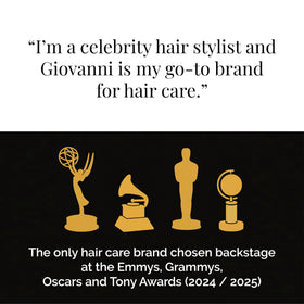 GIOVANNI duo styled on bathroom shelf showcasing salon-quality routine