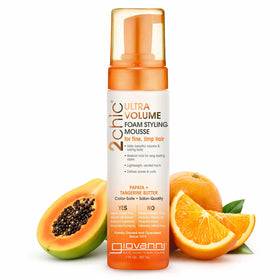 GIOVANNI front bottle view showing packaging and volumizing benefit