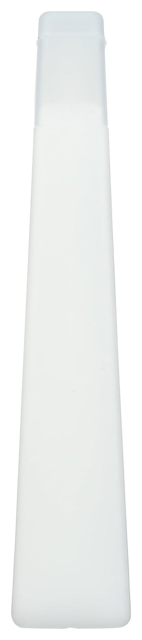 GIOVANNI bottle next to hand to show 8.5 fl oz size and portability
