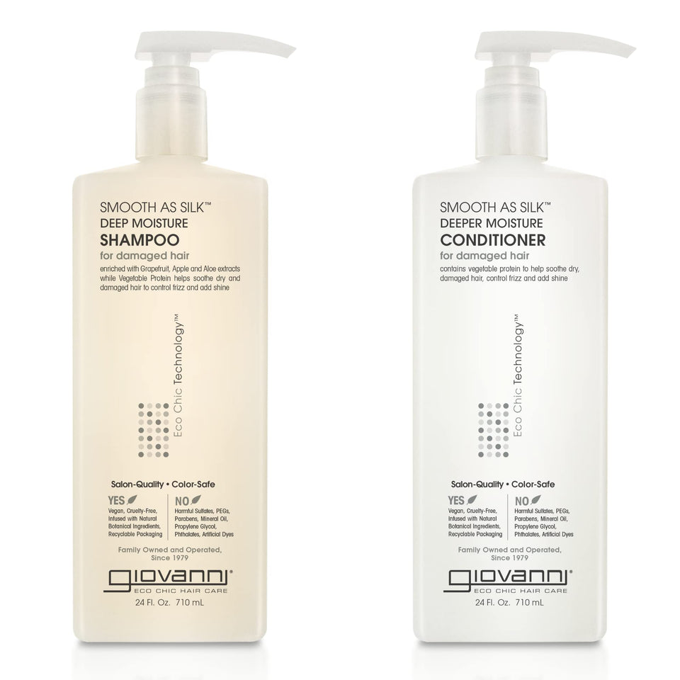GIOVANNI front packaging showing 24 oz bottles and calm-frizz benefit