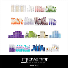 GIOVANNI product label with vegan, cruelty-free and sulfate-free claims