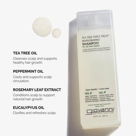 GIOVANNI shampoo foam texture demonstrating rich lather and gentle cleanse benefit