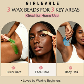 GIRLEARLE cream wax beads close-up for coarse hair removal