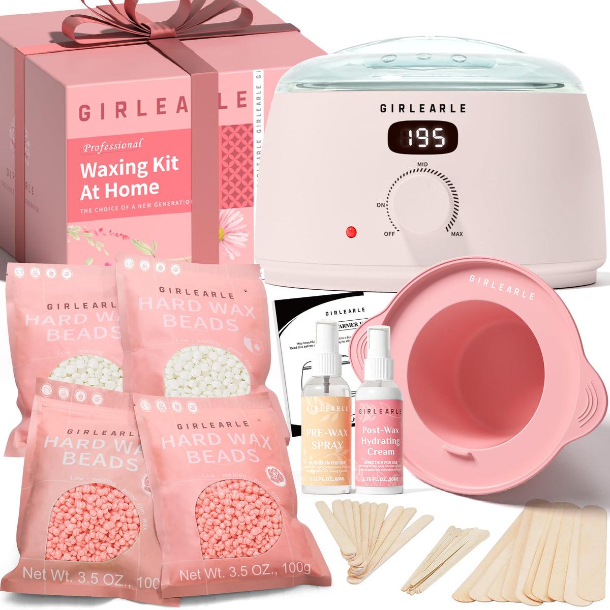 GIRLEARLE digital wax warmer front view for precise temperature control